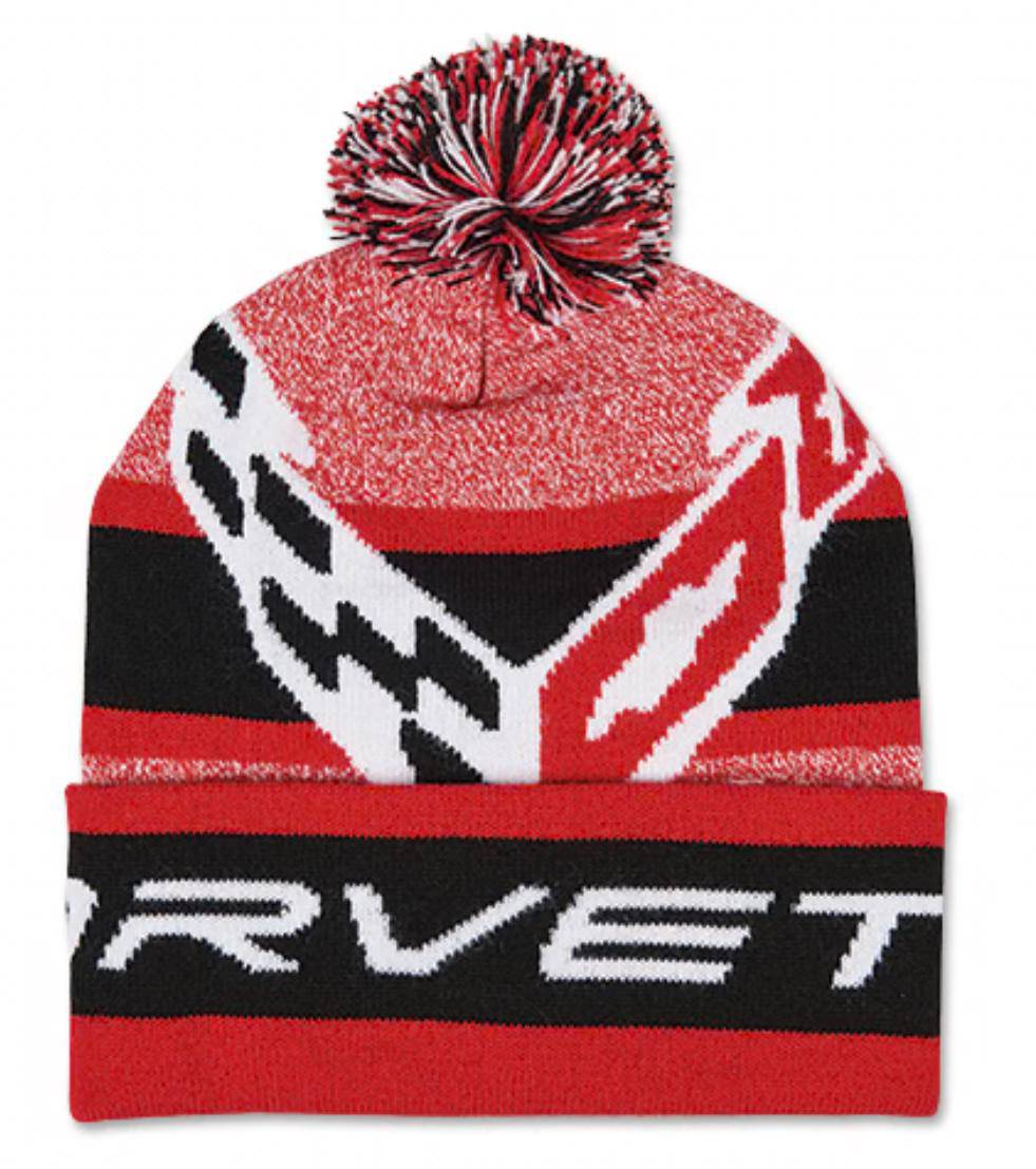 C8 Corvette Knit Pom Hat - hats